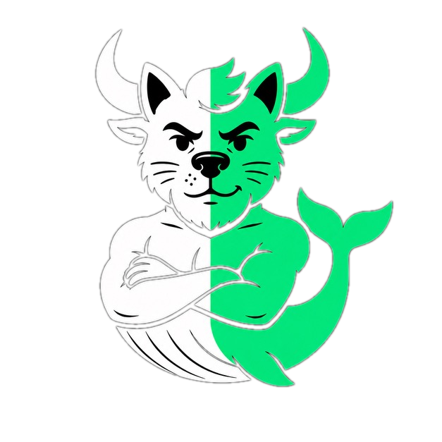 $BEAST — the whaledogcatmanbull chimera, half white, half green